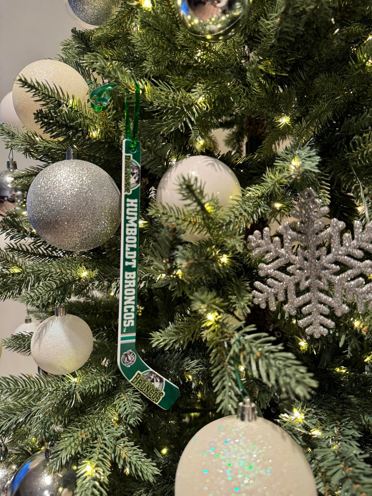 Humboldt Broncos Mini Stick Christmas Ornament