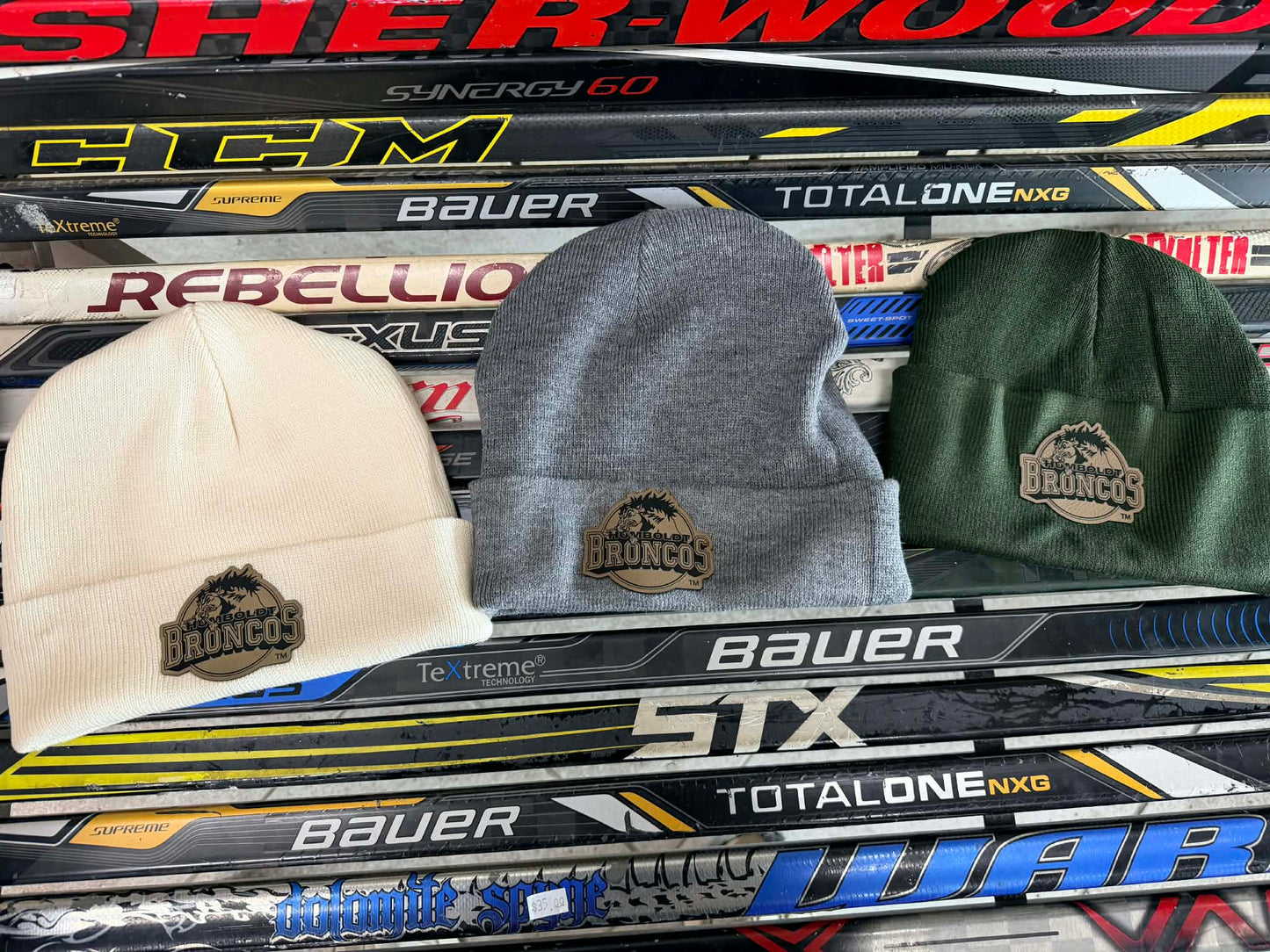Broncos Premium Knit Toque – Forest Green, Heather Grey & Ivory