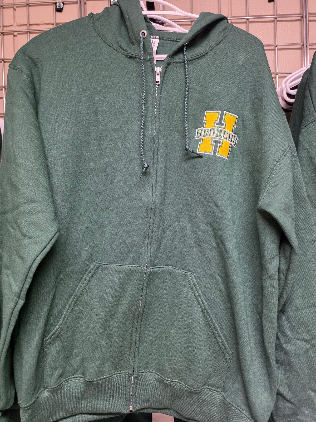 Green H logo zip hoodie
