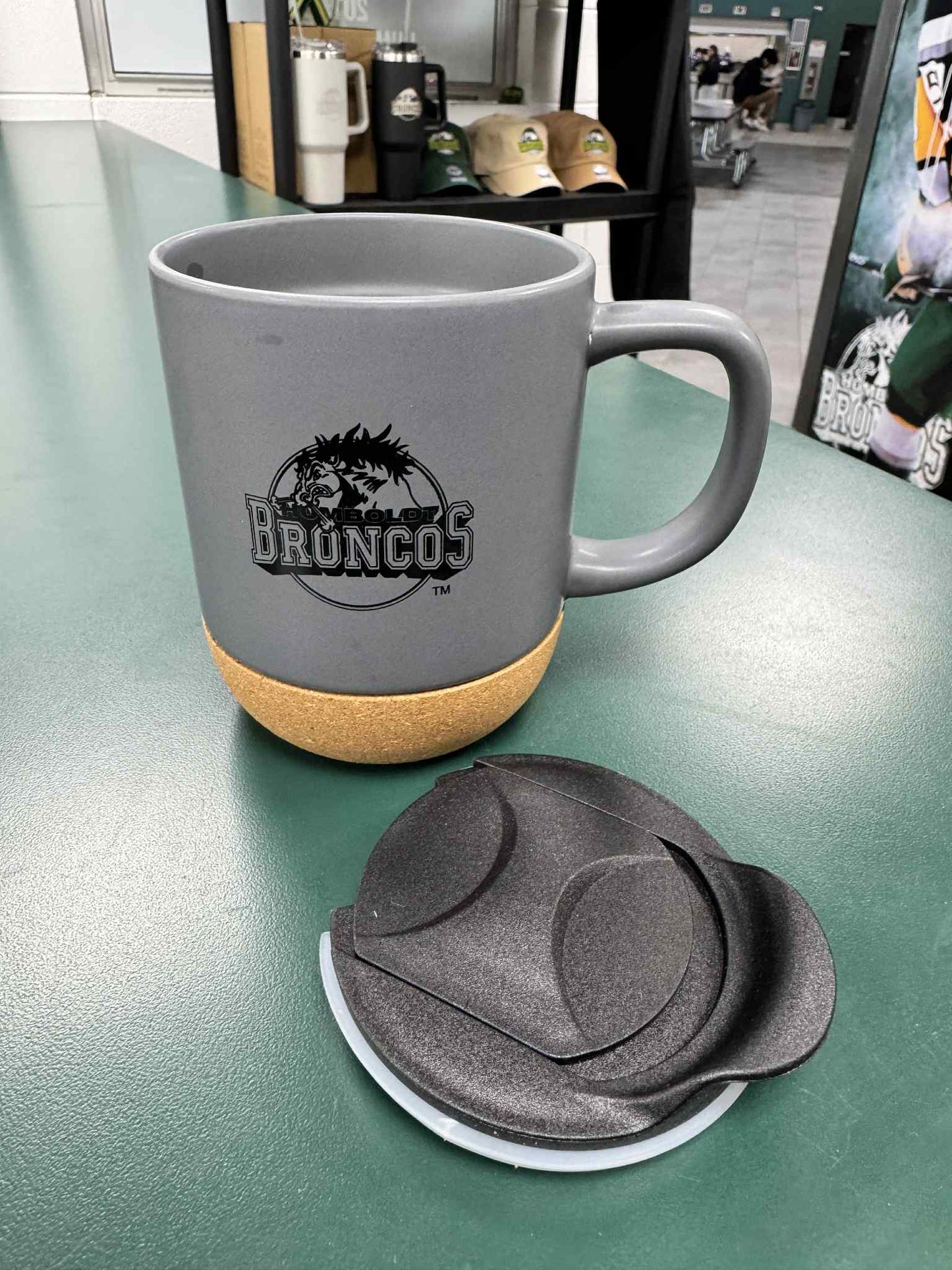 Humboldt Broncos Ceramic Cork-Base Mug – with Lid